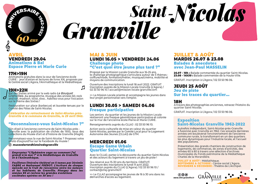 Programme 60 ans st nicolas Animations 60 ans Saint Nicolas Granville 2022