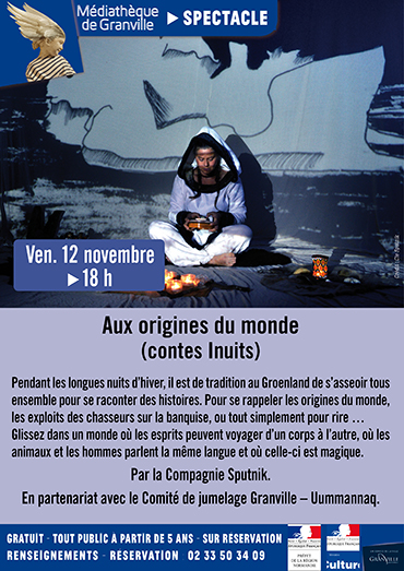 Spectacle « Aux origines du monde » à la Médiathèque de Granville.